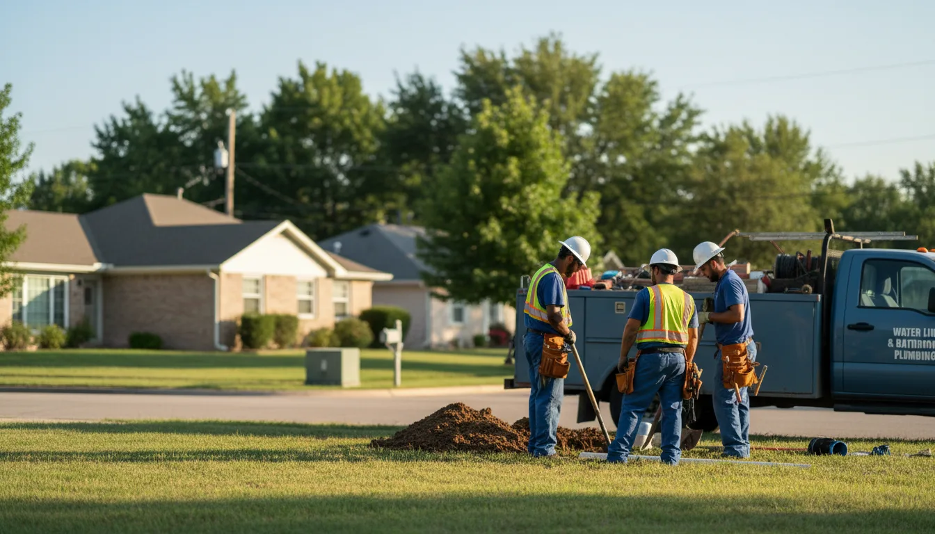 Residential water line and bathroom plumbing service in Altair, TX